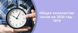 Total number of working hours for 2020 - 1979
